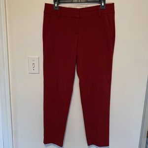 Loft “Marisa” Trouser Pants in Dark Red